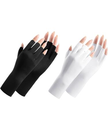 1 Pair Uv Glove for Gel Manicures Breathable Uv Protection Gloves UPF50+ Uv Nail Gloves Fingerless Manicure Gloves Uv Protection for Nail Art Skin Care Black Beauty Supplies - Buy Online on GoSupps.com