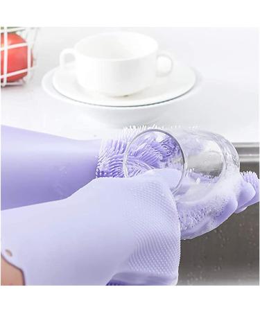 Silicone Dishwashing Scrubber Dish Washing Sponge Rubber Scrub Gloves 1 Pair Washing Bowls Gloves Tools 1 Pair Green - Buy Online on GoSupps.com