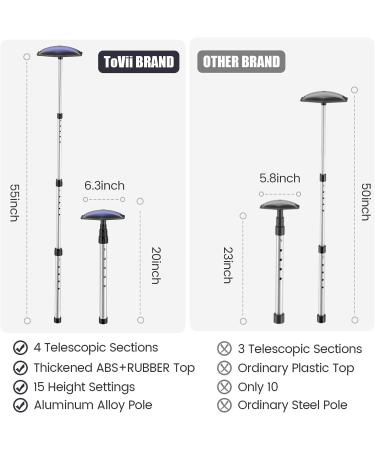 ToVii Portable Golf Club Stiff Arm Support Protector - Adjustable Aluminum Pole - Blue - Buy Online on GoSupps.com