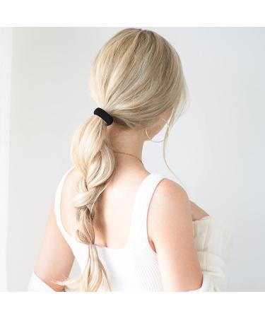 10-Piece Thick Elastic Hair Ties for Thick and Curly Hair - Non-Slip, Seamless Nylon Hair Bands (Black) - Buy Online on GoSupps.com