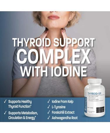 Thyroid Support Complex with Iodine - Promotes Healthy Thyroid Function, Immune System, Energy, Hormone Levels & Metabolism - 180 Capsules - Buy Online on GoSupps.com