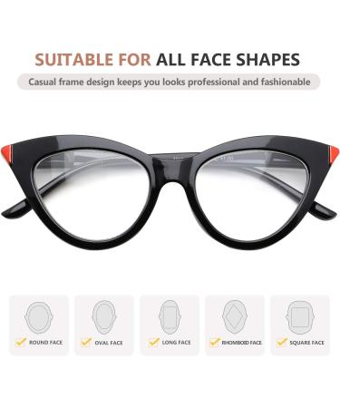 Eyekeper Cat Eye Reading Glasses for Women - Stylish Black 2.50 Reading Aid with Large Square Design & Spring Hinges - Buy Online on GoSupps.com