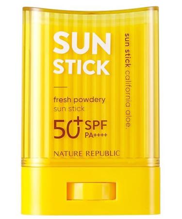 Nature Republic Fresh Powdery Sun Stick SPF50+/PA++++ Waterproof 22g Korean Skincare - Buy Online on GoSupps.com