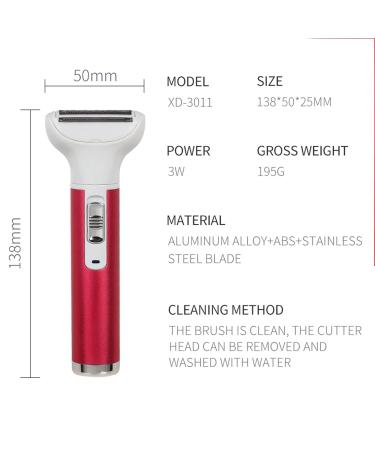 ZJchao 5-in-1 Waterproof Women's Hair Removal Trimmer - Mini Electric Clipper for Legs Arms Armpits & Bikini Line - USB Rechargeable Groomer in Rose Red - Buy Online on GoSupps.com