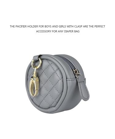 Harayaa Pacifier Holder with Clip & Bag | Gray Pacifier Pendant for Strollers & Diaper Bags | Store 2 Pacifiers - Buy Online on GoSupps.com
