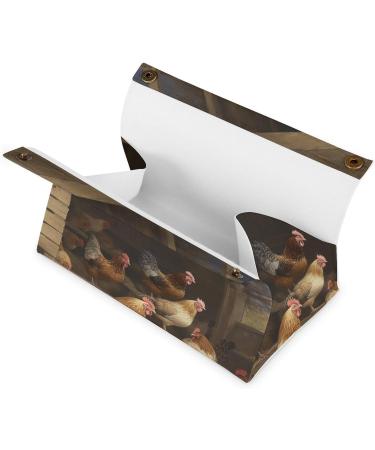 Tissue Box Cover Tissue Box Holder Roast Chicken Hen Farm Print Tissue Holder Travel Tissue Packs Facial Paper Holder Decorative Holder - Buy Online on GoSupps.com
