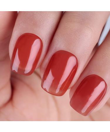 Imtiti Jelly UV Gel Nail Polish 15 ml Amber Red Transparent Gel Nail Polish UV LED Soak Off Nail for Autumn and Winter