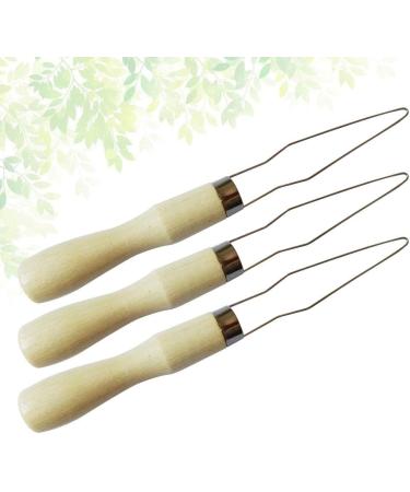 3Pcs Steel Wire Loop Button Hook with Wooden Handle - Button Assist Tool - Buy Online on GoSupps.com