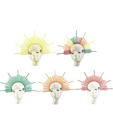 amangul Women Halos Crowns Headband Spiked Tiaras Hair Accessories Headpiece Headdress for Cosplays Halloween Party(Green) - Buy Online on GoSupps.com