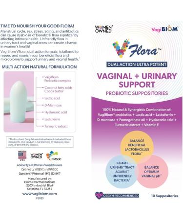 Dual Action Vaginal & Urinary Support | Lactoferrin Mannose & Lactobacillus Crispatus | Vegan Natural Formula for Intimate Flora Balance - Buy Online on GoSupps.com