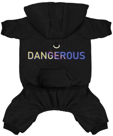 Izefia dog hoodie dog hoodies with pocket clothing 4 legs jumpsuit fleece sweater winter sweatshirt warm cotton dog hoodie for small dog medium big dog cat black 3xl xxxl black