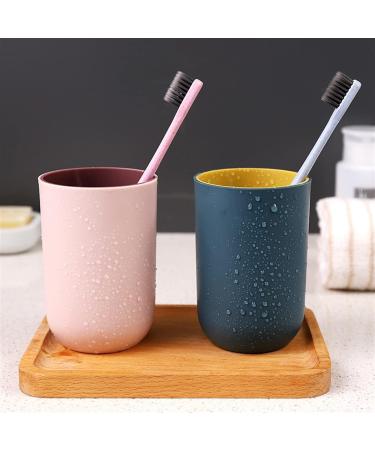 Digjobk Reusable Toothbrush Cup - 330ml Dishwasher-Resistant Plastic Bathroom Drinkware in Sky Blue - Buy Online on GoSupps.com