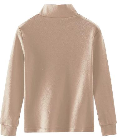 Spring&Gege Kids Soft Cotton Long Sleeve Mock Turtleneck Shirt Beige 9-10 Years - Buy Online on GoSupps.com