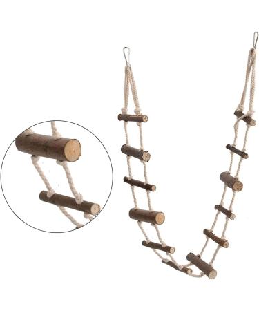 Fdit Bird Ladder Toy Hamster Stairs Wooden Flexible Suspension Bridge Climbing Swing for Parrot Budgie Parakeet Cockatiel African Grey Hamster Squirrel - Buy Online on GoSupps.com