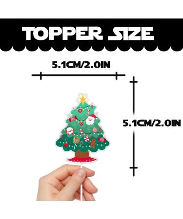 18pcs Glitter Santa Claus Christmas Tree Snowman Dessert Cupcake Topper Merry Christmas Winter Theme Decor Supplies Baby Shower Boys Girls Happy Birthday Decorations - Buy Online on GoSupps.com