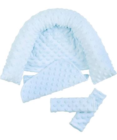 JINTN Baby Car Seat Head Neck Support Pillow - Infant Stroller Headrest with Seat Belt Strap Covers - Blue, 0-12 Months - Buy Online on GoSupps.com