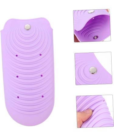 Heat Resistant Hair Curler Insulation Pouch - Silicone Travel Storage Bag for Curling Iron - 20x10cm Purple - Buy Online on GoSupps.com