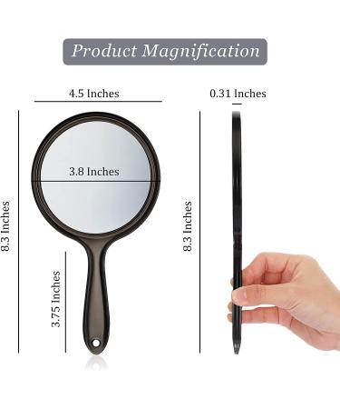 Double Sided Handheld Makeup Mirror with 1X/2X Magnification - Black - Buy Online on GoSupps.com
