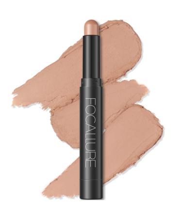 FOCALLURE Shimmer and Matte Cream Eyeshadow Stick Smooth Brilliant Eye Brightener Pencil High Pigment Eye Highlighter Pen for Women Long Lasting Waterproof Eye Shadow and Liners Makeup (COOKIE)