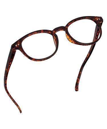Readerest Round Blue Light Blocking Reading Glasses (Tortoise 3.75 Magnification) - Anti Glare Anti Eyestrain UV Protection - Fashionable for Men and Women