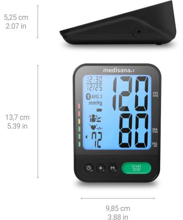 Medisana BU 580 Connect - Upper Arm Blood Pressure Monitor | Bluetooth Memory Function Large Cuff (23-43 cm) Precise Measurement Big Display Traffic Light Scale - Buy Online on GoSupps.com