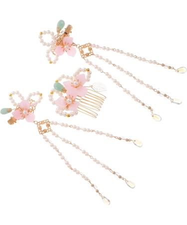 Beavorty 2 Sets comb flower tassel hairpins hanfu hair clip flower tassel clip flower tassel hair clip kimono hair barrettes hair clip hanfu headdress the flowers pair clip metal - Buy Online on GoSupps.com