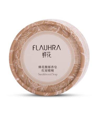 Bee & Flower Perfumed Bar Soap Round Cleansing Soap Travel Soap Luxurious Perfume Scented Sandalwood Soap to Clean and Moisturize your Hair Face and Body - 3.7 Oz