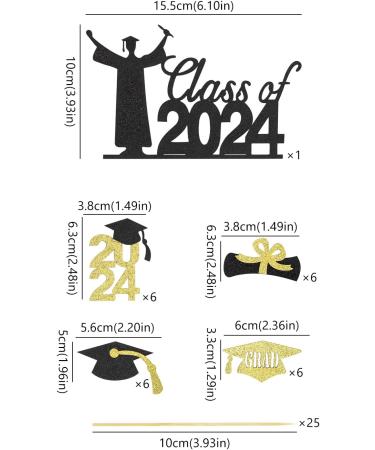 2024 Graduation Cupcake Toppers Gold and Black Glitter Class of 2024 Cake Toppers 2024 Grad Cap Cake Decorations for 2024 Graduation Theme Party Supplies A6-SLBYCP - Buy Online on GoSupps.com
