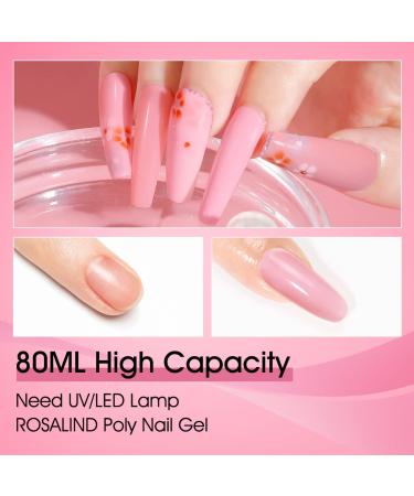 Rosalind Pink Poly Nail Gel 80ml - Pearl Pink Nail Extension Gel for Beginners & Professionals | Quick Building Acrylic Nail Gel for DIY & Salon Use - Buy Online on GoSupps.com