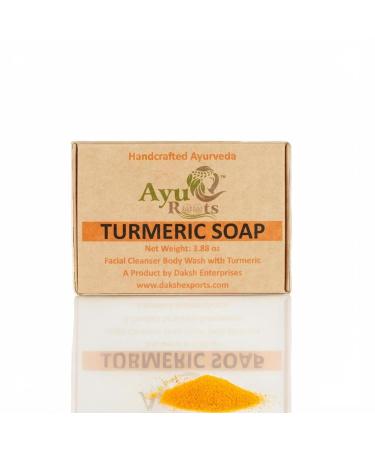 All-Natural Ayurvedic Handmade Turmeric Soap - Vegan Face & Body Wash from India | 3.88 oz - Buy Online on GoSupps.com