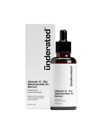 Underated 10% Vitamin C + 5% Niacinamide Face Serum with Prickly Pear Extract | Lightweight Daily Serum for Brighter-Looking Skin & Improved Texture | 30ml