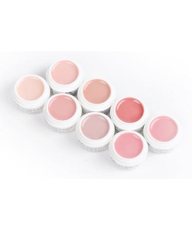 KM-NAILS 8 SET UV gel each 5ml |Hardening LED & UV |Manicure camouflage & structure gel |Nail modeling natural tones |Nail design nude baby boomer and much more. - Buy Online on GoSupps.com
