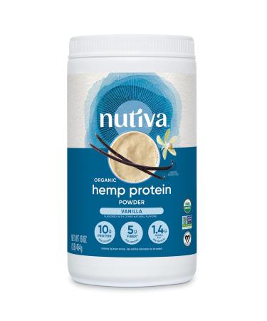 Nutiva Organic Cold-Pressed Hemp Seed Protein Powder, Vanilla, 16 Ounce