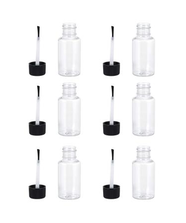 Healifty 6 x 20ml Empty Nail Polish Bottle Refillable with Brush for Nail Makeup.