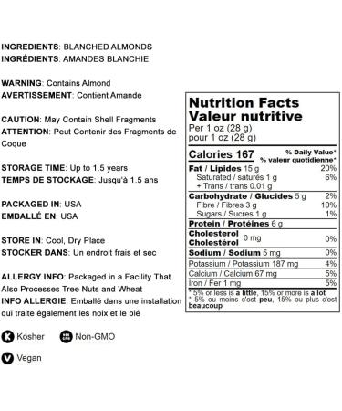 Non-GMO Blanched Slivered Almonds 2 Pounds - Raw, Unsalted, Vegan, Keto, Kosher - High Protein & Vitamin E - Ideal for Cooking, Baking, Salads - Bulk Pack - Buy Online on GoSupps.com