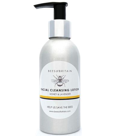 BEES of BRITAIN - 99% Natural - Cleansing Lotion - Honey Lavender. Cleanse Soothe Hydrate. pH 5.5 Sensitive Skin. We Donate 5% of our Profit to Save Bees + Pollinators. 150ml