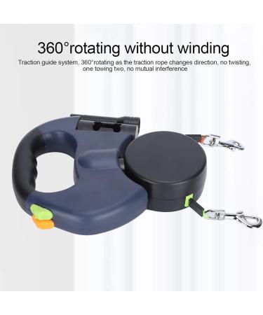 Dog Leash Double Headed with LED Flashlight Dual Pet Leash 360 Rotation Retractable for Medium Dogs Small Dogs - Buy Online on GoSupps.com
