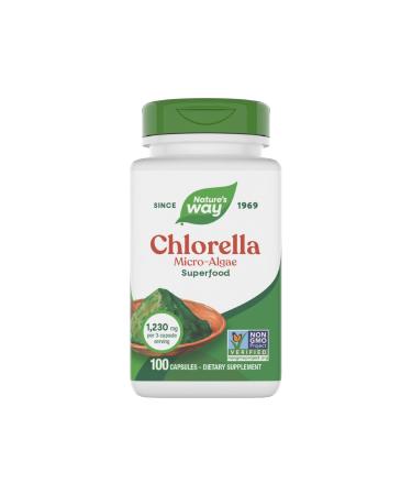 Nature's Way Chlorella Micro-Algae Superfood Supports Antioxidant Pathways* 1 230 mg per 3-Capsule Serving Vegetarian Non-GMO Project Verified 100 Capsules (Packaging May Vary)