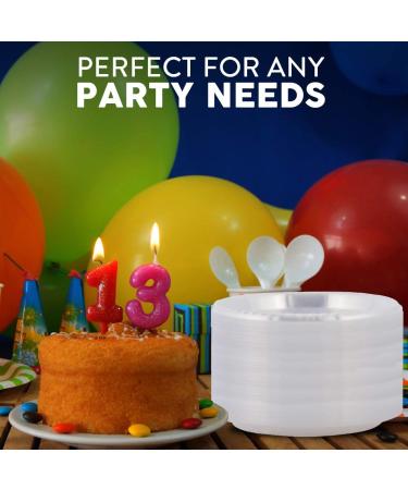 9 Inch Disposable Clear Plastic Plates - 120 Pack for Parties, Dinners, BBQs, Travel & Events | Microwaveable & Convenient by Framo - Buy Online on GoSupps.com