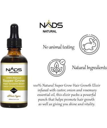 Super Grow Elixir Hair Growth Elixir with Rosemary Castor Onion Oil 100% Natural 100ml By NADSNATURAL Made in Uk - Buy Online on GoSupps.com