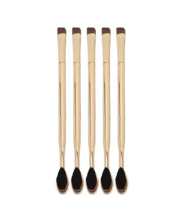 Toothbrush Brush Soft Hair Gold Electroplating Handle Double Ended Makeup Eyebrow Brush Multiple Use for BB Cream Brow Powder Ergonomic Handle Makeup Brush Set with