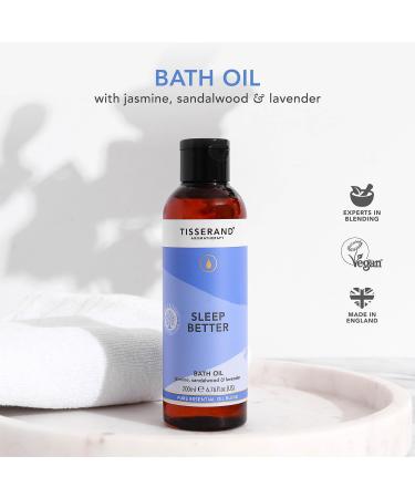 Tisserand Aromatherapy Sleep Better Bath Oil - Lavender, Jasmine & Sandalwood - 100% Natural Essential Oils - 200ml - Buy Online on GoSupps.com