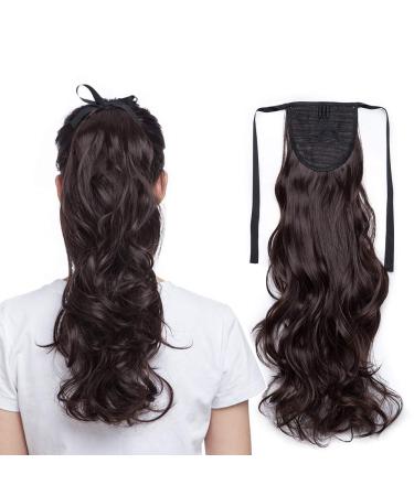 Sego ponytail clip in a ponytail extension hair extension braid hair piece wavy wavy like real hair dark brown wavy-18 "(45cm) -90g - Buy Online on GoSupps.com