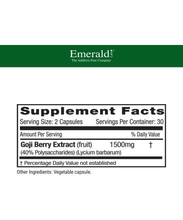 Emerald Labs Goji Berry Supplement - Liver Cleanse & Immune Function Support - 60 Capsules - Buy Online on GoSupps.com