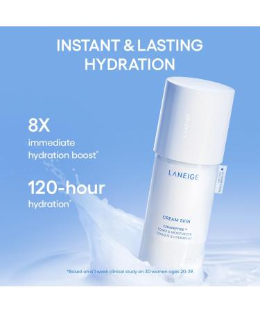 LANEIGE Cream Skin Toner & Moisturizer Pump: Lightweight Refillable Korean Milky Toner with Ceramide & Peptide for Hydration Firming & Barrier Support (Pack of 2) - Buy Online on GoSupps.com