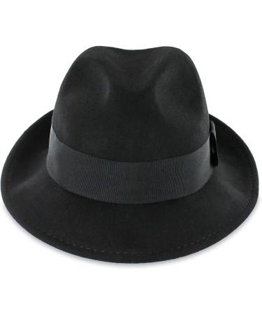 Belfry Trilby Vintage Style Dress Fedora Hat, 100% Pure Wool Felt - Black/Grey/Navy/Brown/Pecan - Large - Buy Online on GoSupps.com