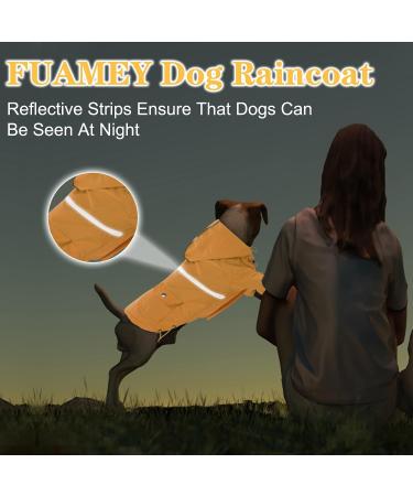 FUAMEY Dog Rain Coat | Lightweight Waterproof Rain Jacket with Transparent Brim | Reflective Dog Rain Poncho | Leash Hole | Yellow Slicker Raincoat for Small Medium Dogs Cats | Large Breed (14-23lb) - Buy Online on GoSupps.com