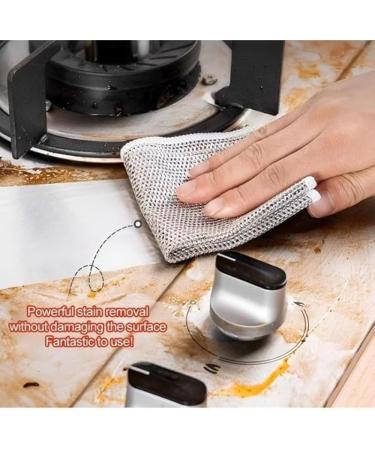 Probablei Multipurpose Wire Miracle Cleaning Cloths Double Layer Thickening Non-Scratch Stainless Wire Dishcloth (10PCS 20 x 20 cm) 10pcs 20 x 20 cm - Buy Online on GoSupps.com