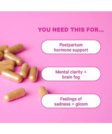 Pink Stork Postpartum Mood Support: Hormone Balance & Recovery with Ashwagandha - 60 Capsules - Buy Online on GoSupps.com
