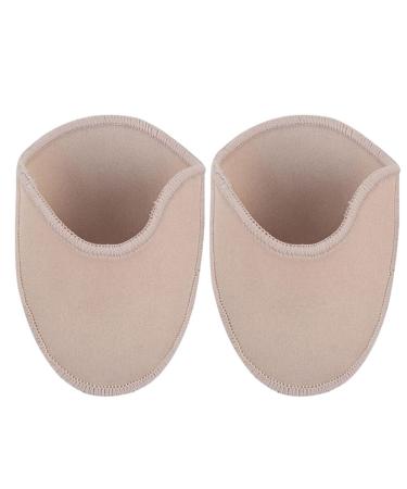 Baluue Toe Pouches Pads 1 Pair Toe Pads for Pointe Shoes Fabric Toe Caps Ballet Toe Protector Soft Toe Cap for Women Girl Ballet Point Shoes Gel Toe Cover Beige 11.5X9.5cm